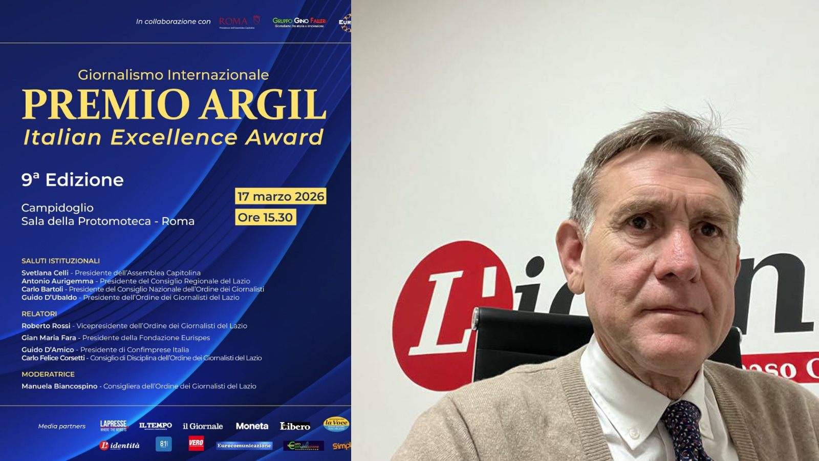 Riconoscimenti d’eccellenza:  Premio Argil a Giovanni Mauro
