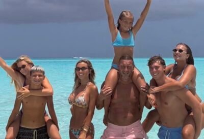 Totti ai Caraibi con i figli ph IG